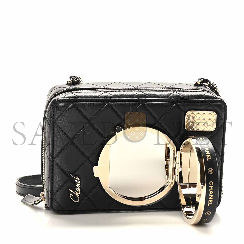 Ch*el lambskin quilted coco click bag black as4817 (16*11.5*6cm)